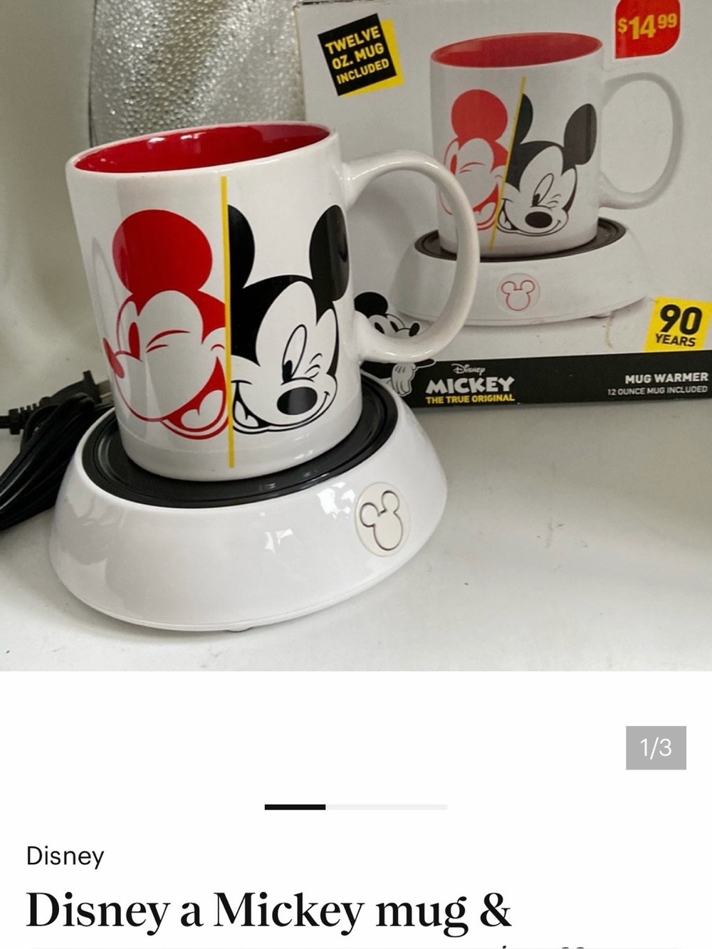 New Mickey Mug Warmer w Mug